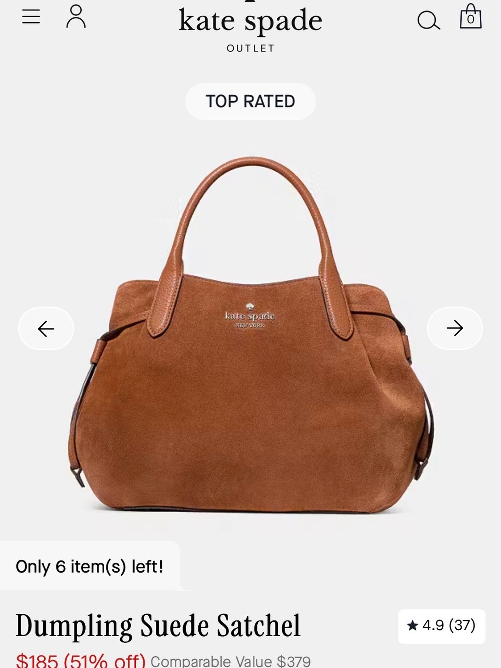 NWT kate spade dumpling gingerbread suede satchel